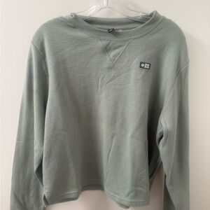 Salty Crew Green Waffle Knit Long Sleeve Top Size L
